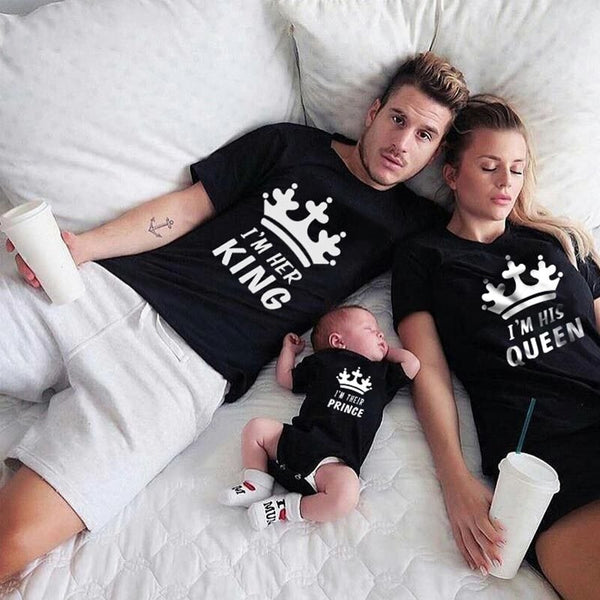 Tee Shirt Famille Royale King Queen Prince - MatchingMood