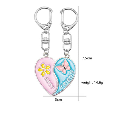 Porte-Clé Meilleure Amie Coeur Joyeux
