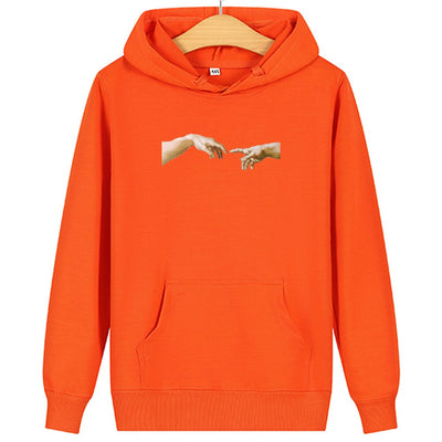Sweat Couple Main dans la Main - Doigts Orange