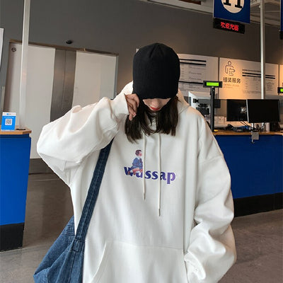 Sweat Couple Loose Coréen Blanc - MatchingMood