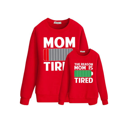 Pull Mere Fille Batterie Rouge