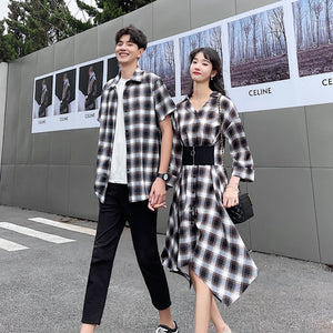 Robe Chemisier Carreaux pour Couple