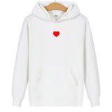 Sweat Coeur Rouge pour Couple Blanc