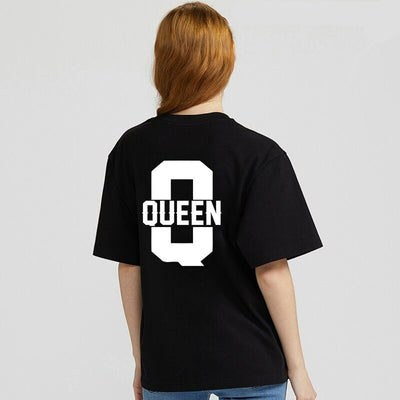 T Shirt Couple Noir Royal 