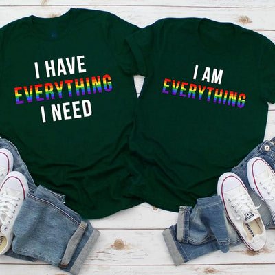 Tee Shirt LGBT  Couple Vert