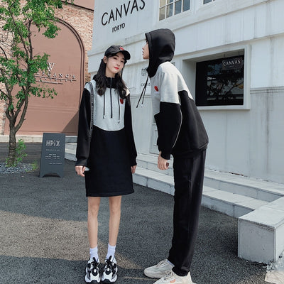 Robe Sweat Capuche Assortie Pull Couple