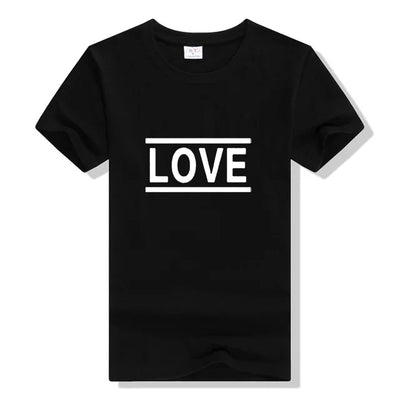 T-Shirt One Love Noir pour Couple
