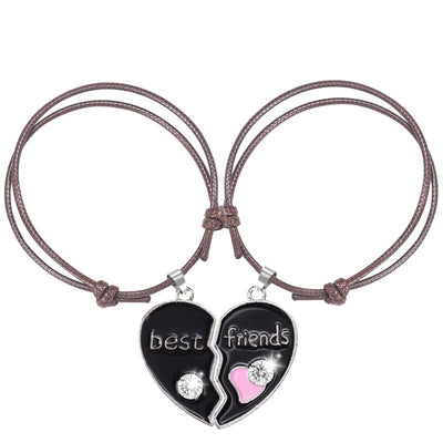 Bracelet d'Amitié Motif Coeur  marron 1 - Matchingmood