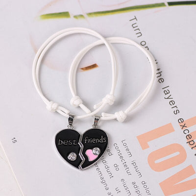 Bracelet d'Amitié Motif Coeur  Blanc 1 - Matchingmood