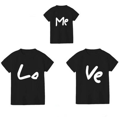 Tee Shirt Famille Love Me Noir - MatchingMood