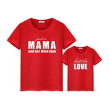 T Shirt Mere Fille Mama Little Love Rouge