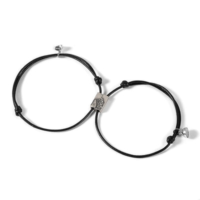 Bracelet Couple Magnétique Amour Infini Noir