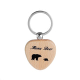 Porte Clé Mère Fille en Bois