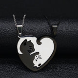 Collier Couple Chat Yin Yang