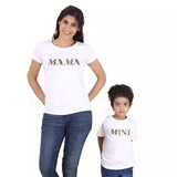 T Shirt Mere Fille Mama Leopard Print