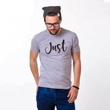 Tee-Shirt Just Married Couple - just Gris