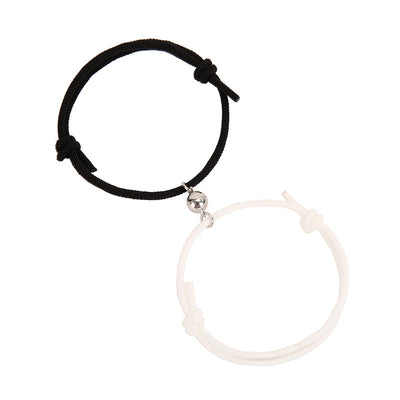 Bracelet Duo Couple Acier Magnétique Noir Blanc - Matchingmood