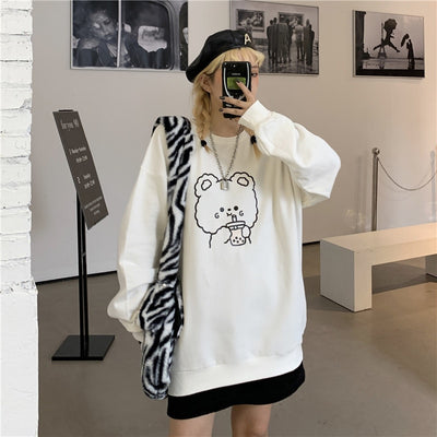 Pull Couple Ourson Mignon Blanc