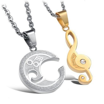 Collier Couple Clé de Sol Or - MatchingMood