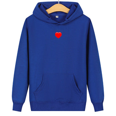 Sweat Coeur Rouge pour Couple Bleu