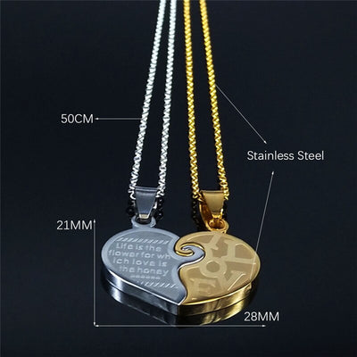 Collier Amour Couple Coeur