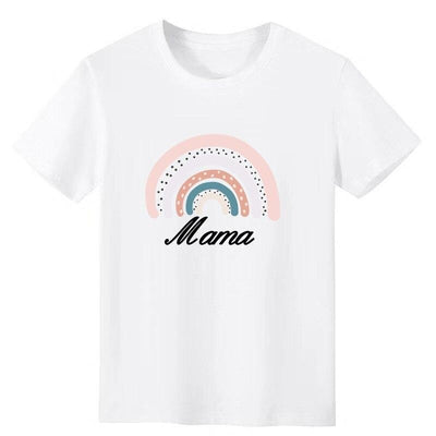 T Shirt Mere Fille Arc en Ciel Rose Mama