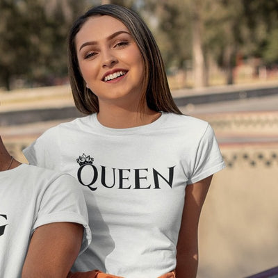 T Shirt Couple Queen in Love - MatchingMood