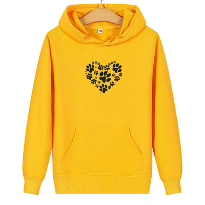Sweat Couple Empreinte Chien Jaune