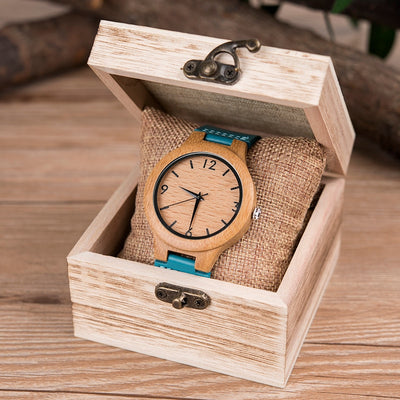 Montre Couple Originale Bracelet Cuir Bleu - Matchingmood