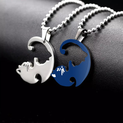 Cœur en Deux Colliers Couple