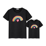 T Shirt Arc En Ciel Fille Mère Noir