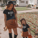 T Shirt Mere Fille Blessed Mama