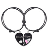 Bracelet d'Amitié Motif Coeur  noir 1 - Matchingmood