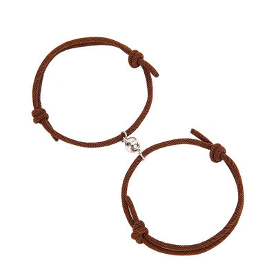 Bracelet Duo Couple Acier Magnétique Café - Matchingmood
