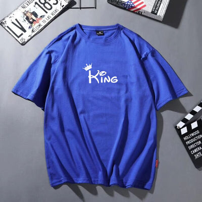 T Shirt Couple King Queen Disney - King Bleu