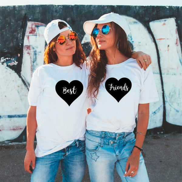 Tee Shirt Meilleure Amie Femme de Coeur - MatchingMood