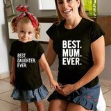 T Shirt Mere Fille Best Mom Ever Noir