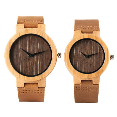 Montre Couple en Bamboo duo