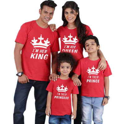 Tee Shirt Famille Royale Rouge - MatchingMood