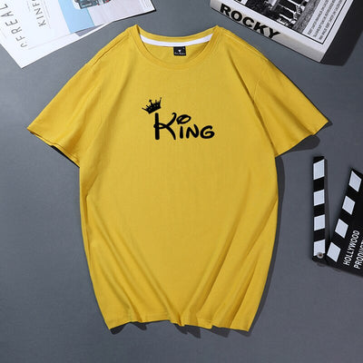 T Shirt Couple King Queen Disney - King Jaune