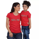 T Shirt Mere Fille Mama Leopard Print