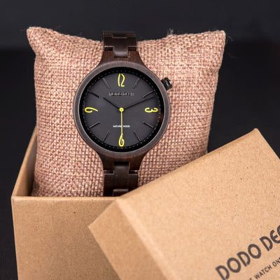 Montre Couple Homme Femme Bois Foncé - Matchingmood