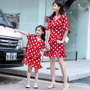 Robe Mere Fille A Pois - MatchingMood