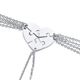 Collier d'Amitié Pour 5 Amies Personnalisable Argent - MatchingMood