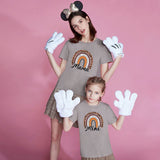 T Shirt Mere Fille Mama Mini Gris