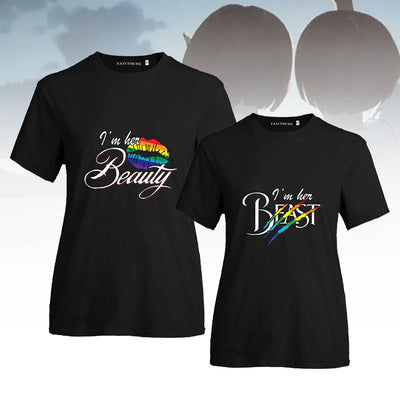 T Shirt Couple Beauty and The Beast