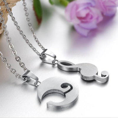 Collier Couple Clé de Sol Arrière - MatchingMood