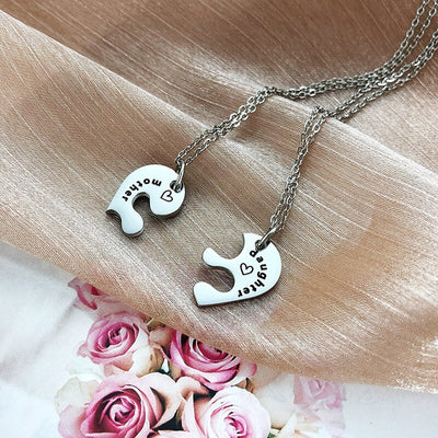 Collier Mère Fille Coeur Entrelacé
