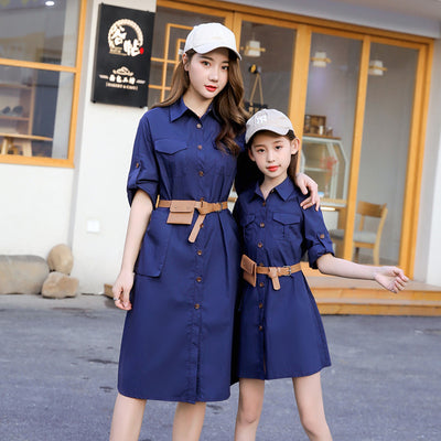 Robe Fille et Mere Bleu