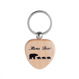 Porte Clé Mère Fille en Bois